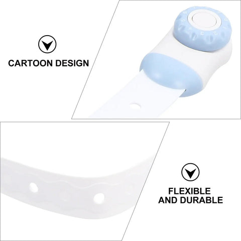 3 Pack Cabinet Locks Safety Latch for Fridge and Freezer Doors No Punch Design Easy Install White PP Material showing cartoon design