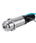 Super Rock Solid Automatic Tool Changer Electric Spindle Motor For CNC Engraving Milling Metal Mold Processing With 22Kw High Power Fan Cooling System side view of stainless steel spindle motor