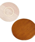 Heavy Duty Wooden Lazy Susan Turntable 33 Inch Round Serving Tray showing the top and bottom sides, featuring smooth wood finish.