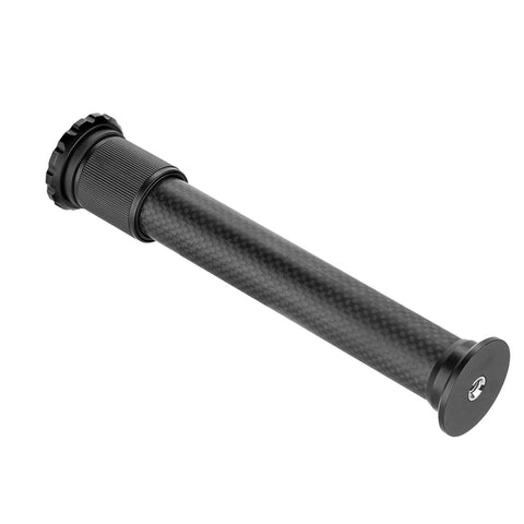 Pro Carbon Fiber Extension Rod For Camera Or Smartphone Two Section Telescopic Tripod Mast with smooth carbon surface and tight mount.