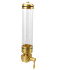 Wall Mounted Transparent Coffee Canister With Gold Trim And Smooth Grip Handle Straight Up Fantastic Dry Food Dispenser for sugar and nuts.