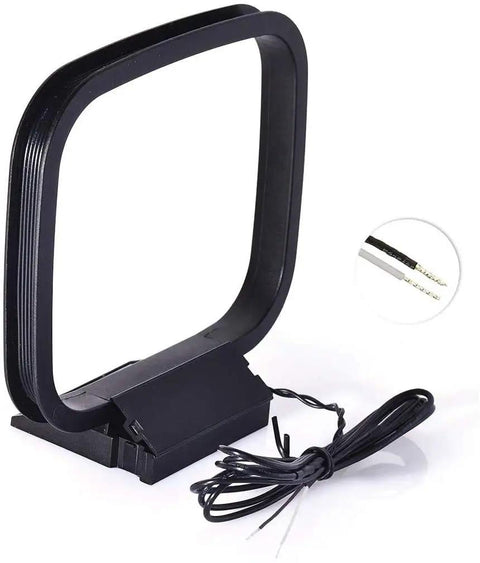 FM Dipole Antenna 75 Ohm Indoor AM Loop for Clear FM Reception showing loop design with cable