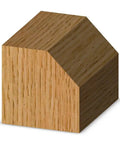 Wooden block with a 45-degree chamfer cut, demonstrating the Carbide Tipped Chamfer Router Bit 45 Degree Bevel With Quarter Inch Shank Seven Sixteenths Cutting Length Five Sixteenths Cutting Height Durable Woodworking Cutter For Clean Edges.