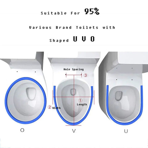 Various toilet shapes O, V, U suitable for Beautiful Dolphin Toilet Seat With Soft Close Lid And Quick Release Hinges.