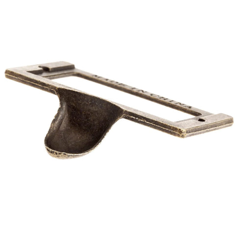 Side view of Six Pack Antique Brass Label Frame Card Holder Drawer Pulls For Cabinets And Drawers 2.12 By 1.18 Inch Zinc Alloy Durable