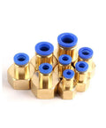 Smooth Sailing Push In Pneumatic Fittings Thousand Piece Bulk Set Featuring Brass And Nylon Caps with various sizes of brass fittings.