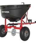Heavy Duty 110 Lb Capacity Pull Behind Lawn Broadcast Spreader With 10 Ft Spread Covers Up To One Third Acre 17500 Sq Ft No Fuss Flow