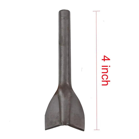 V Shape Leather Craft Punch Set 7 Piece Half Round Cutter Punch For Belt Wallet Bag Making Must Have For DIY Leatherworking Craft Projects And Strap Ends 10mm To 40mm Sizes Durable Pro Grade Iron close-up showing 4-inch tool.