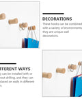 No Fuss Solid Wood Wall Hooks Holds Bags Hats And Coats Game Changer In Home Organization Multi Purpose Coat Rack and Towel Holder shown mounted with bags.
