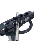 Heavy Duty Floor Metal Bender With 7 Dies, 44 Inch Telescoping Handle shown bending a metal bar with dies visible