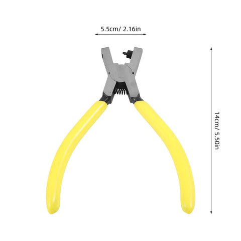 Single Hole Punch Handheld Metal Hole Puncher For Paper Sheets Tags Badges And Loose Leaf Punching, yellow ergonomic grip, front view