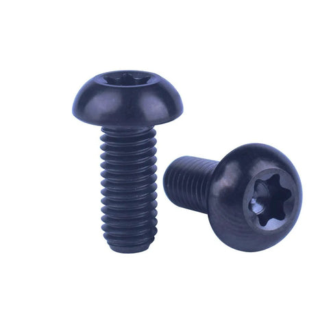 Premium Titanium M5x12mm Torx Head T25 Bolts For MTB And Road Bikes Water Bottle Cage Screws 4 Pack Black Finish Ultra Lightweight Corrosion Resistant
