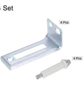 Four Pack Pro Grade Bifold Door Hardware Bottom Pivot Set With Support Metal Plate For Bi Fold Pocket Doors Includes Bottom Pivot And Bracket Fits Closet Doors From One Inch To One And Three Eighths Inches Thick Durable Replacement Kit