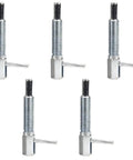 Five Built Like A Tank Carbon Steel Retractable Indexing Plunger Pins with Zinc Plated Locking Tips for assembly use.