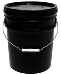 5 Gallon Airtight Lid Bucket With Gasket For Food Storage Paint Pet Food And More Built Tough Heavy Duty BPA Free Plastic Durable Metal Handle With Grip Stackable And Reusable Made In USA Black 1 Pack
