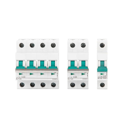 4P MCB Miniature Circuit Breaker With 1000V Voltage Rating And 6KA Fault Current Capacity Pick Your Amp From 6A To 63A in varying sizes.