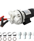 Heavy Duty 12V Def Transfer Pump Shreds Through Fluids With An Epic 10.6 Gpm Flow Rate For Smooth Diesel Exhaust Moves And Bulletproof Suction For Drums Ibc Tanks And Jobsites, featuring clamps and connectors.