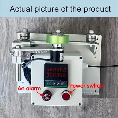 Digital Wire Rope Counter with Length Alarm, Roller Type Electronic Measuring Wheel showing LCD display and buttons.