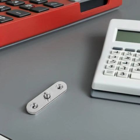 Close-up of Six Pack Stainless Steel Folding Butt Hinges For Cabinets And Furniture With Space Saving Design on gray surface