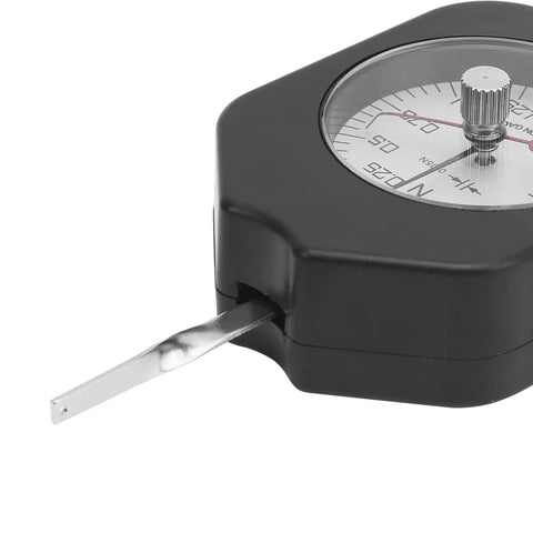 Dial Tension Tester Workhorse Pull Scale Meter For Micro Switches And Electronic Relays With Clear Viewing Cover ABS And Alloy Body Pro Grade Precision Readout For Relay Tip Pressure And Accurate Tension Checks, close-up of dial
