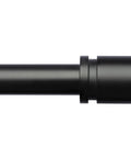 Adjustable Aluminum Curtain Rod Set With Nine Interlocking Pieces, 1 Inch Diameter, Black Finials, Extends From 16 To 144 Inches, Max 150 Inches