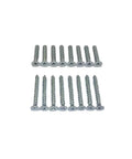 Size 10 flathead screws and machine screws for Heavy Duty Surface Bolt In Steel 8 Inch Length Brushed Chrome Finish with strikes.