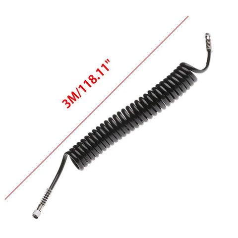 Heavy Duty Flexible Polyurethane Recoil Air Hose Featuring Automatic Snap Back Retrieval And Rock Solid Kink Resistant Build For Hassle Free High Flow Pneumatic Air Delivery In Any Workshop Setup, 3M long.