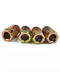 Heavy Duty Brake Line Fittings Kit Two-Way Female Connectors With Four M10 X 1 Nuts For 3/16 Inch Brake Line, Steel Union Adapters Four Nuts