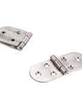 Stainless Steel Flush Cabinet Door Hinges 201 Grade 180 Degree Fully Recessed for smooth swing. Heavy duty hardware shown with holes.