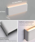 Dimensions and features of Matte White Up And Down LED Vanity Light For Bathroom Wall Mount 15.75 Inch Modern Fixture