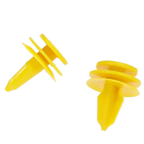 Built Dang Tough Nylon Door Trim Panel Push Retainer Fastener Clips For Jeep Grand Cherokee 50 Pack yellow nylon clips close-up
