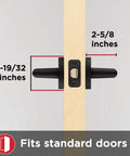 Milan Door Handle Lever In Iron Black Modern Contemporary Slim Round Interior Door Hardware For Hallway Or Closet Passage Reversible Adjustable Latch No Locking Easy Install fitting standard doors