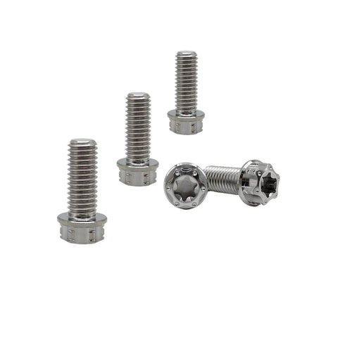 Titanium Motorcycle Bolts Set M6x1.0 Torx Hex Head Titanium Flange Bolts Dual Drive Lightweight Yet Ultra Strong Pack Of 5