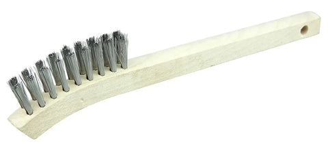 Go To Small Hand Wire Scratch Brush With Stainless Steel Fill And Wood Block Handle 2 By 9 Row Configuration Made In USA Pack Of 36 For Rust Removal Paint Scale Chips And Surface Prep For Plating And Welding