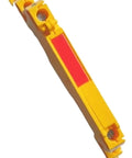 Three-Wire Transducer Surge Protector SD07R3 for DIN rail mount, yellow casing, side view of voltage spike shield