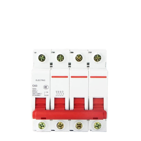 Heavy Duty Mini Circuit Breaker Serving Up Rock Solid Overload Tracking And Quick Short Circuit Shutoff Slick Din Rail Mount Design, 4-pole.