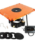 Smooth Operator Motorized Router Lift For 3 1/2 Inch Diameter Routers with aluminum base plate and digital controls.