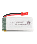 Close-up of 2 Pack 3.7V 1200mAh 25C LiPo Battery With USB Charger For HQ898B H11D H11C RC Quadcopter Drone Spare Parts 903052