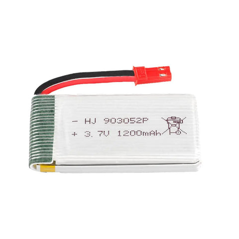 Close-up of 2 Pack 3.7V 1200mAh 25C LiPo Battery With USB Charger For HQ898B H11D H11C RC Quadcopter Drone Spare Parts 903052