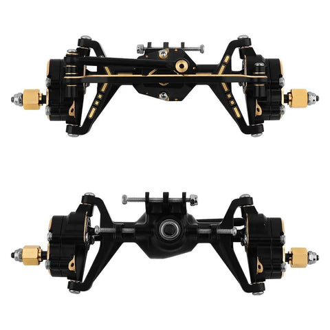 Top view of Brass Portal Axles Front And Rear Set For 1 By 18 RC Crawler Heavy Duty Upgrade With Full Brass Housings Hard Steel Shafts