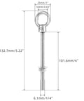 Beefy Heavy Duty Quarter Inch By Four Inch Eye Bolt Set In 304 Stainless Steel With Nuts And Washers 5 Pack Threaded Ring Eye Bolts