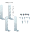 4 Piece Condenser Bracket Set With Screws For Concrete Pads Heavy Duty L Shaped Mounting Brackets and hardware