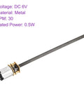 Micro DC Gearbox Motor 6V 30RPM High Torque 12 Rated Output Shaft 4mm Metal Gearbox For RC Cars Robots DIY Projects And Automation Hobbyists Beefy And Compact Micro Drive System with metal casing and 100mm shaft