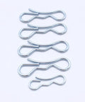 Rock Solid 5 Piece Alloy Steel Cotter Pins in silver, designed for tough industrial work to secure bolts reliably.