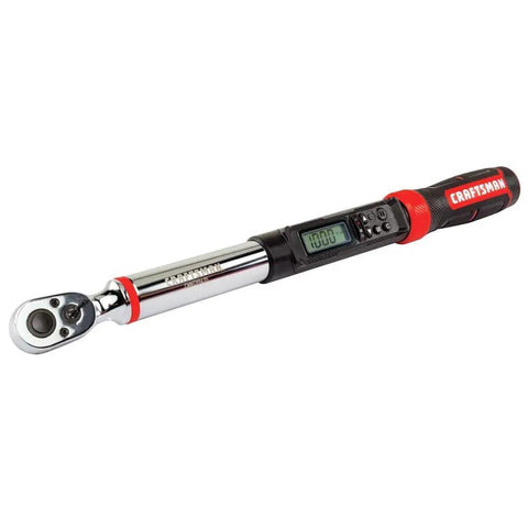 Digital Torque Wrench Three Eighth Inch Drive SAE Twenty To One Hundred Foot Pounds With LED Backlit Display in durable case