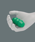 Green ergonomic grip of Kraftform Turbo Blade Holding Handle For Fast Screwdriving 9 X 125 Mm with Kickin Turbo Boost, no battery needed.