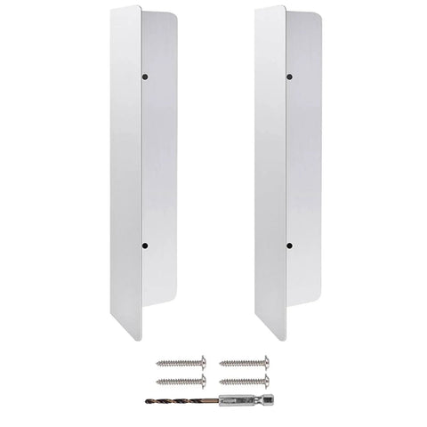Stainless Steel Garage Door Sealing Protectors With Mounting Hardware Keeps Critters Out And Drafts Easy Install For Standard Doors Includes Two 7 Inch Shields For Durable Rustproof Protection, two 7-inch stainless steel shields with screws and drill bit