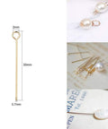 18K Real Gold Plated Eye Pins 21 Gauge 30mm Long, 100 Pack For DIY Jewelry Making, Beading Findings, Durable Craft Supply, Smooth Shine, Tarnish Resistant, Perfect For Earrings And Pendants, 30mm gold eye pin with 2mm loop