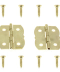 Retro Old School Duckbilled Toggle Hasp Latch With Heart Shaped Padlock And Antique Mini Folding Hinges Kit In Gold Finish Includes Mounting Screws