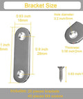 Diagram of 20 Pieces Stainless Steel Straight Brace Brackets 2 Inch Flat Mending Plates With Screws showing dimensions and sizes.